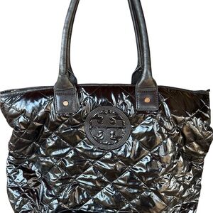 Tory Burch Black Quilted Tote
